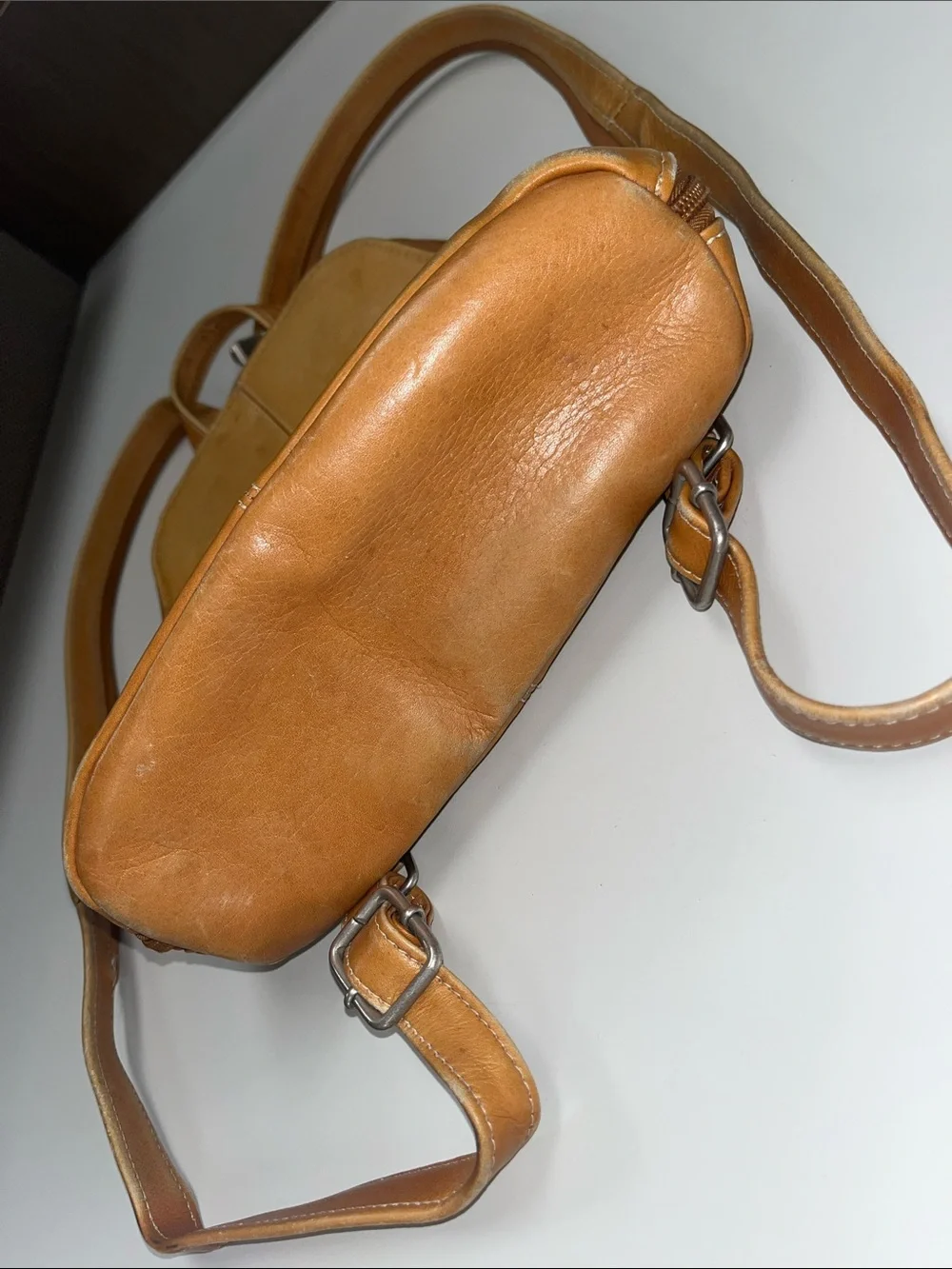 Classic Tan Leather Backpack / Converts Shoulder Bag